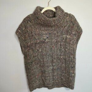 Cassidy Brown Sleeveless Wool Blend Turtleneck Sweater Women’s Size Large